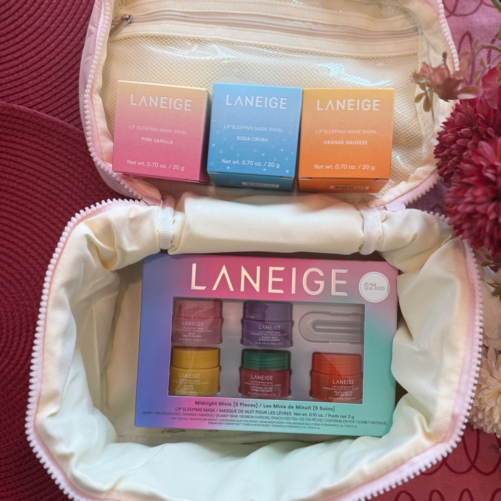 Laneige Lip Sleeping Mask RARE Bundle - Soda Crush, Orange Squeeze, Pink Vanilla